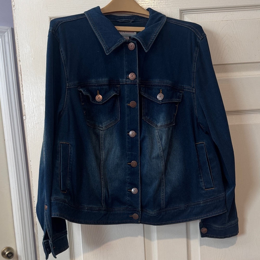 Molly & Isadora Classic Blue Kerry Denim Jean Jacket 4X Excellent Condition